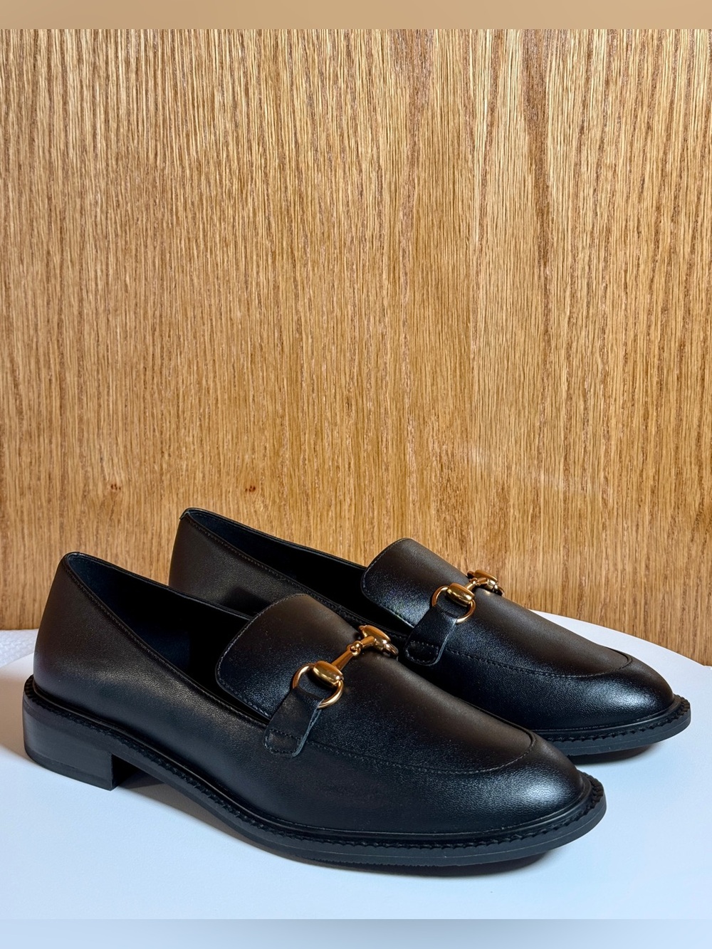 Lisa Vicky Zany-V Black Leather Horsebit Loafers Women’s 8 M NIB